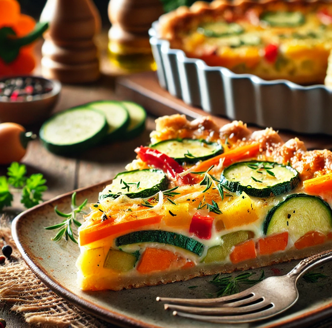 Quiche aux légumes et fromage